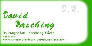 david masching business card