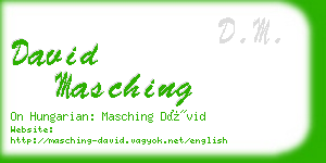 david masching business card